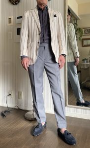 メンズファッションコーディネート、シックな装い。